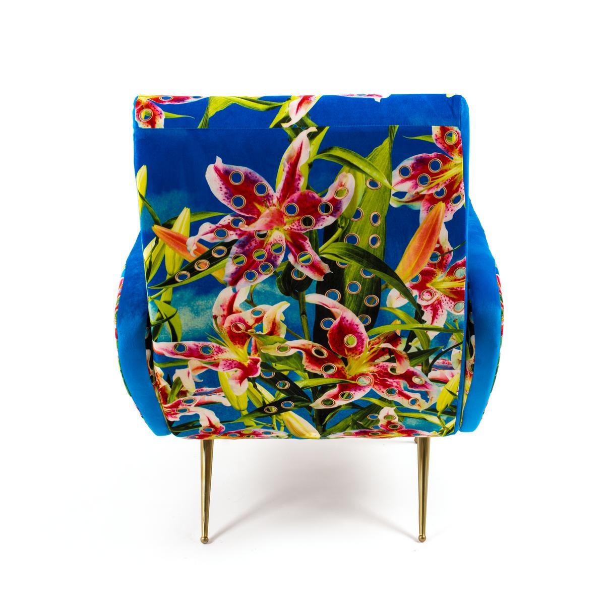 Fabric armchair with armrests | Flowers With Holes by Seletti
