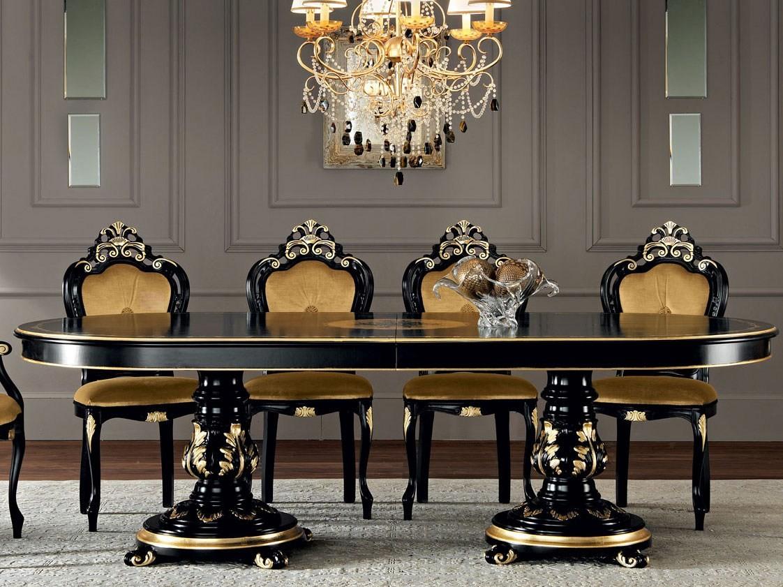 Oval solid wood table | 11115 by Modenese Gastone