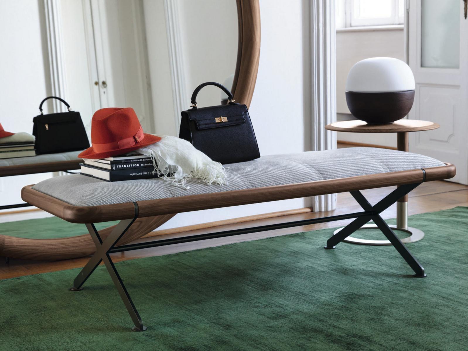 Upholstered fabric bench | Axxia by Porada