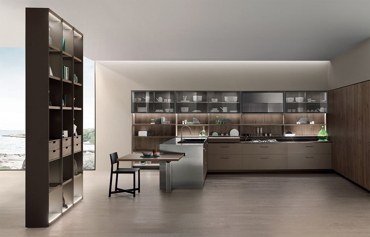 Fenix kitchen with handles Ernestomeda Soul