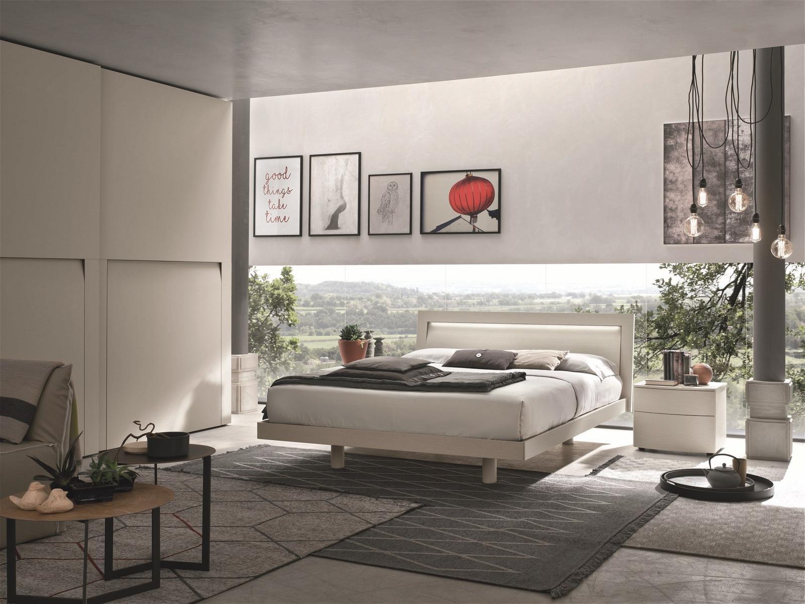 Double bed with upholstered headboard | Kryzia by Tomasella