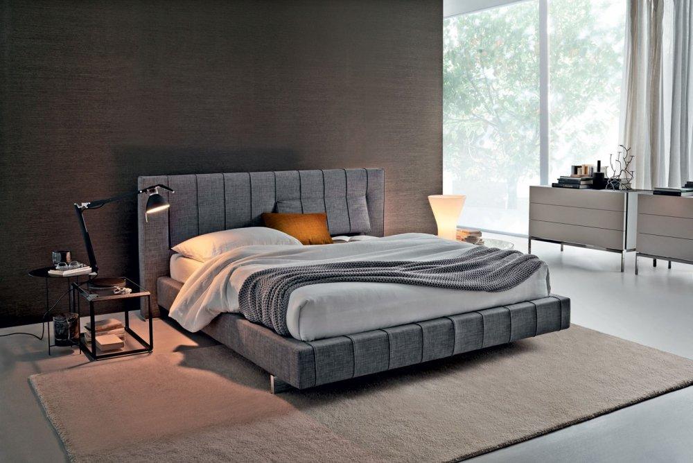 Fabric storage bed | High-wave by Molteni