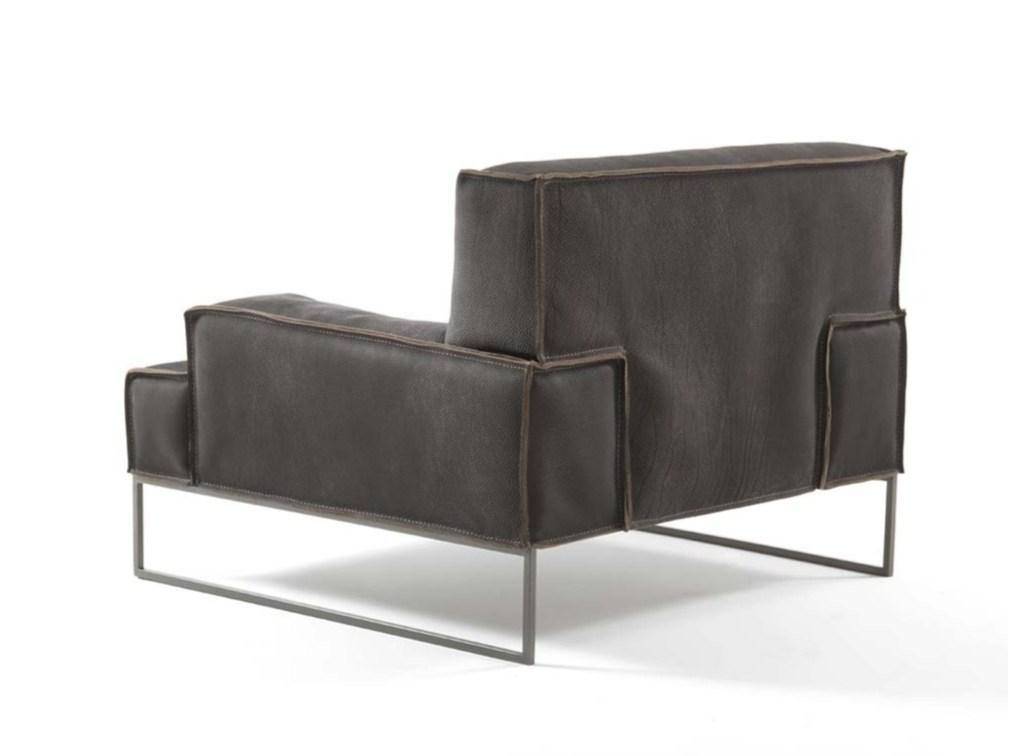 Sled base leather armchair with armrests | Cloud Junior by Frigerio