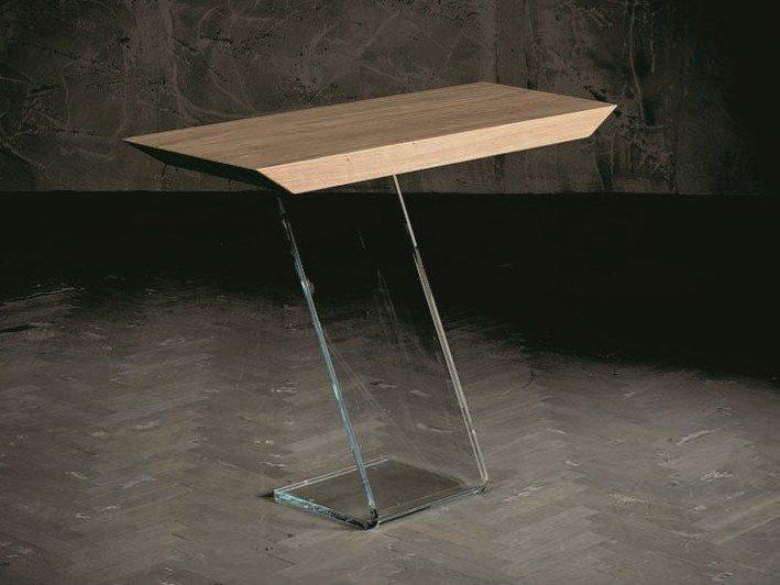 Rectangular wood and glass console table | Leaf by Altacorte