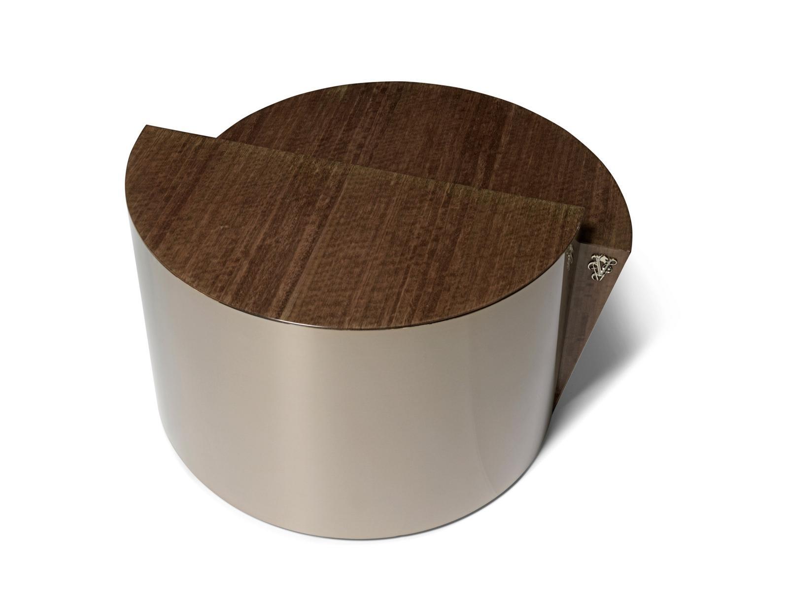 Round steel and wood coffee table | Cyborg by Visionnair