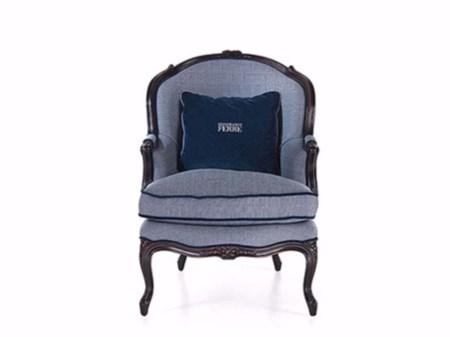 Bergere fabric armchair with armrests | Burt by Gianfranco Ferre Home