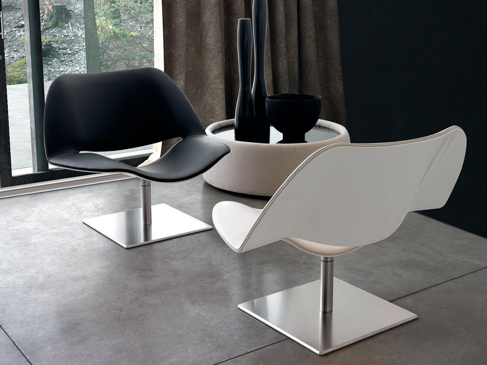 Swivel easy chair with 4-spoke base | Medium Lips by Dema