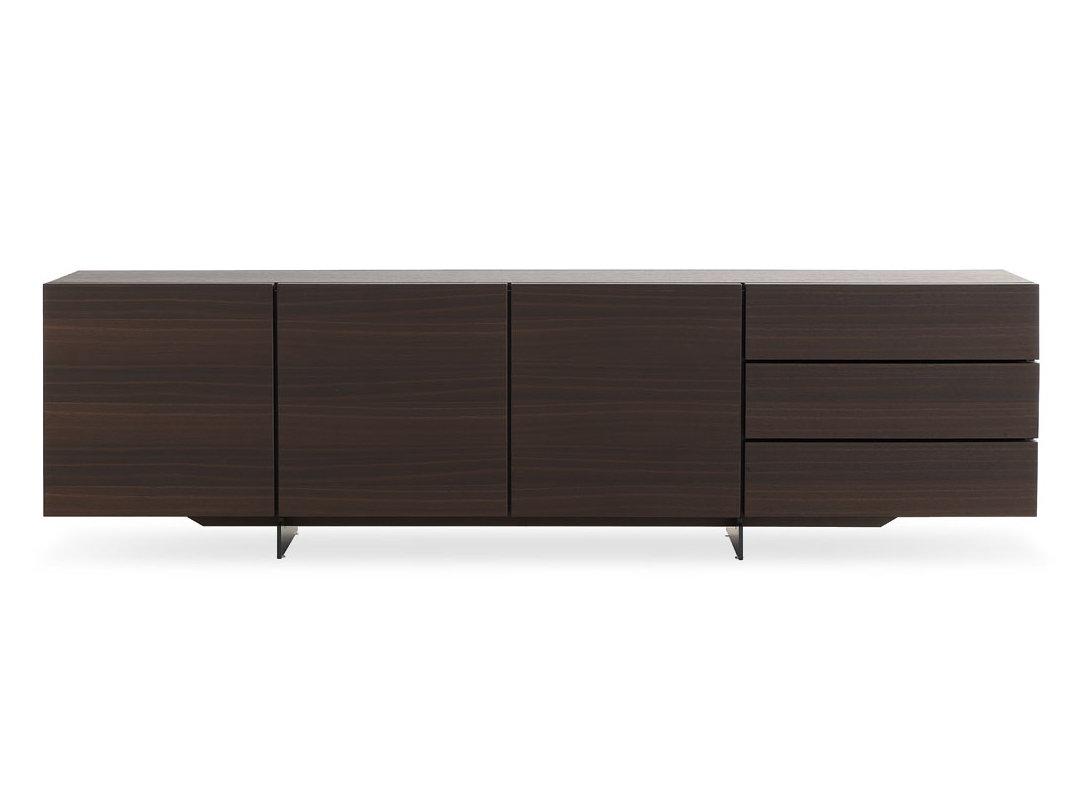 Wood veneer sideboard with doors | Pandora by Poliform