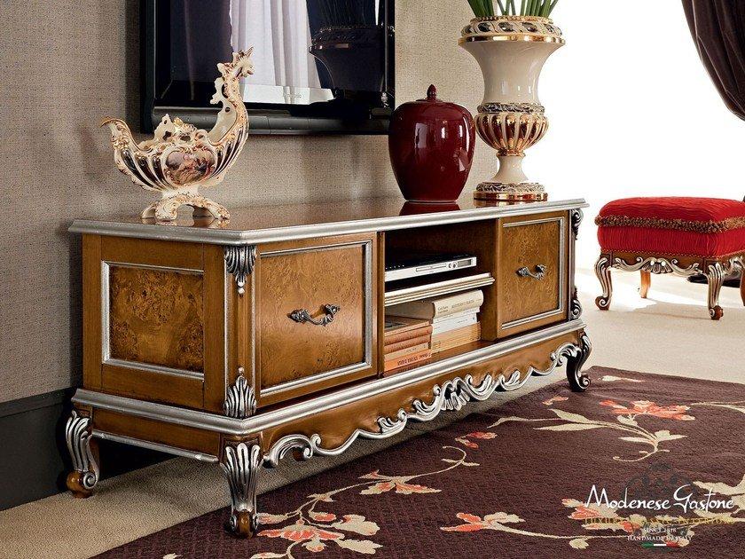 Solid wood TV cabinet with shelves | 12111 by Modenese Gastone