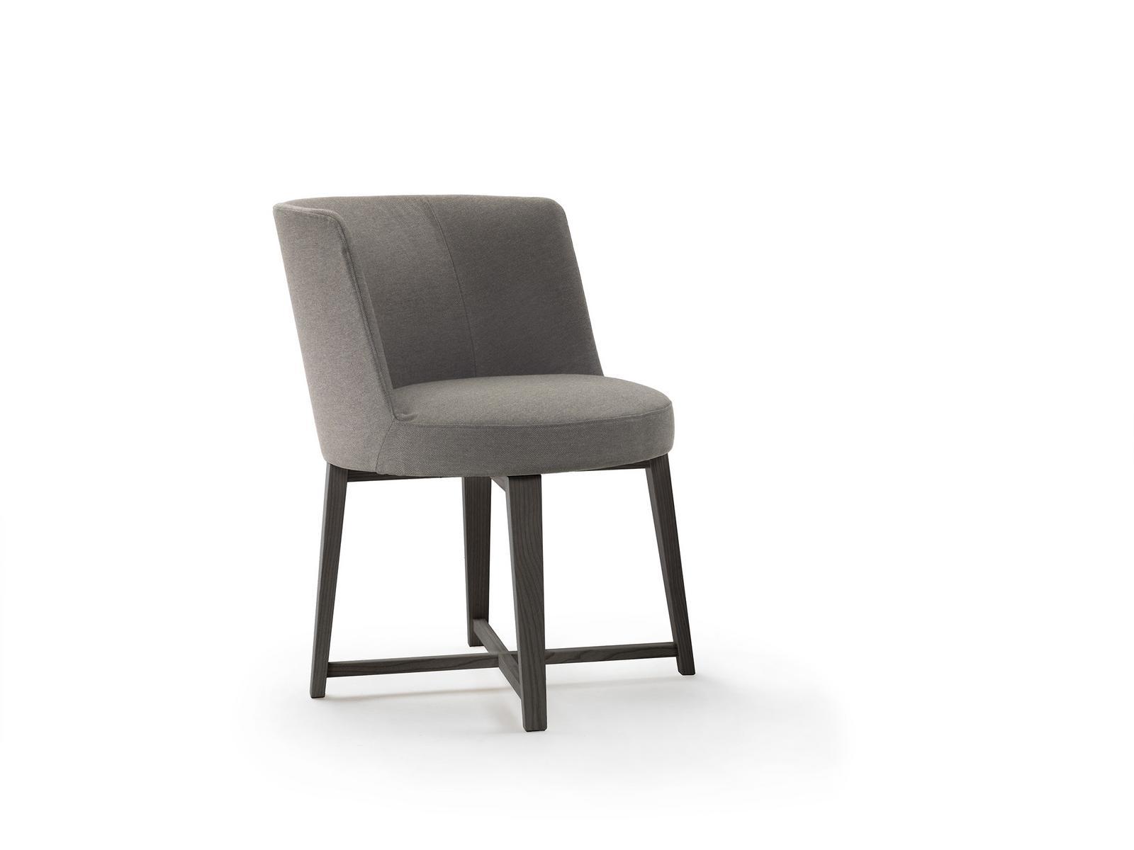 Upholstered fabric chair with removable cover with armrests | Hera by Flexform