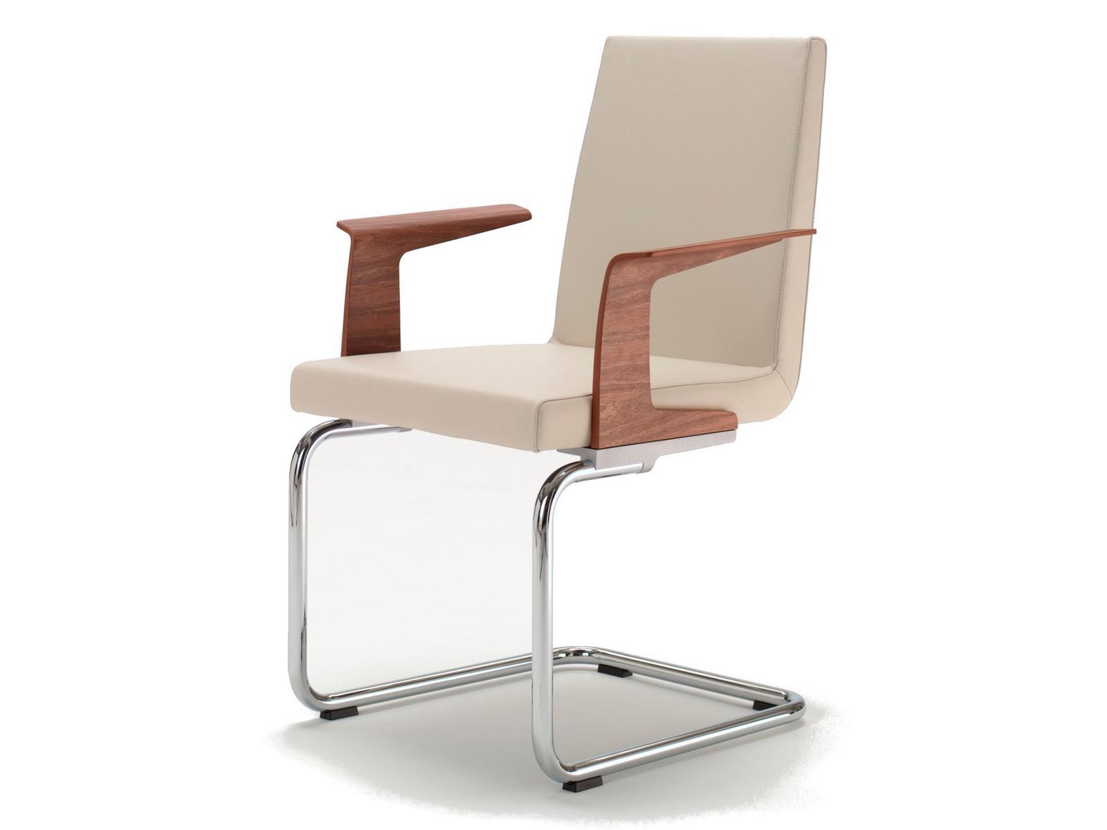 Cantilever leather chair with armrests | 620 by Rolf Benz