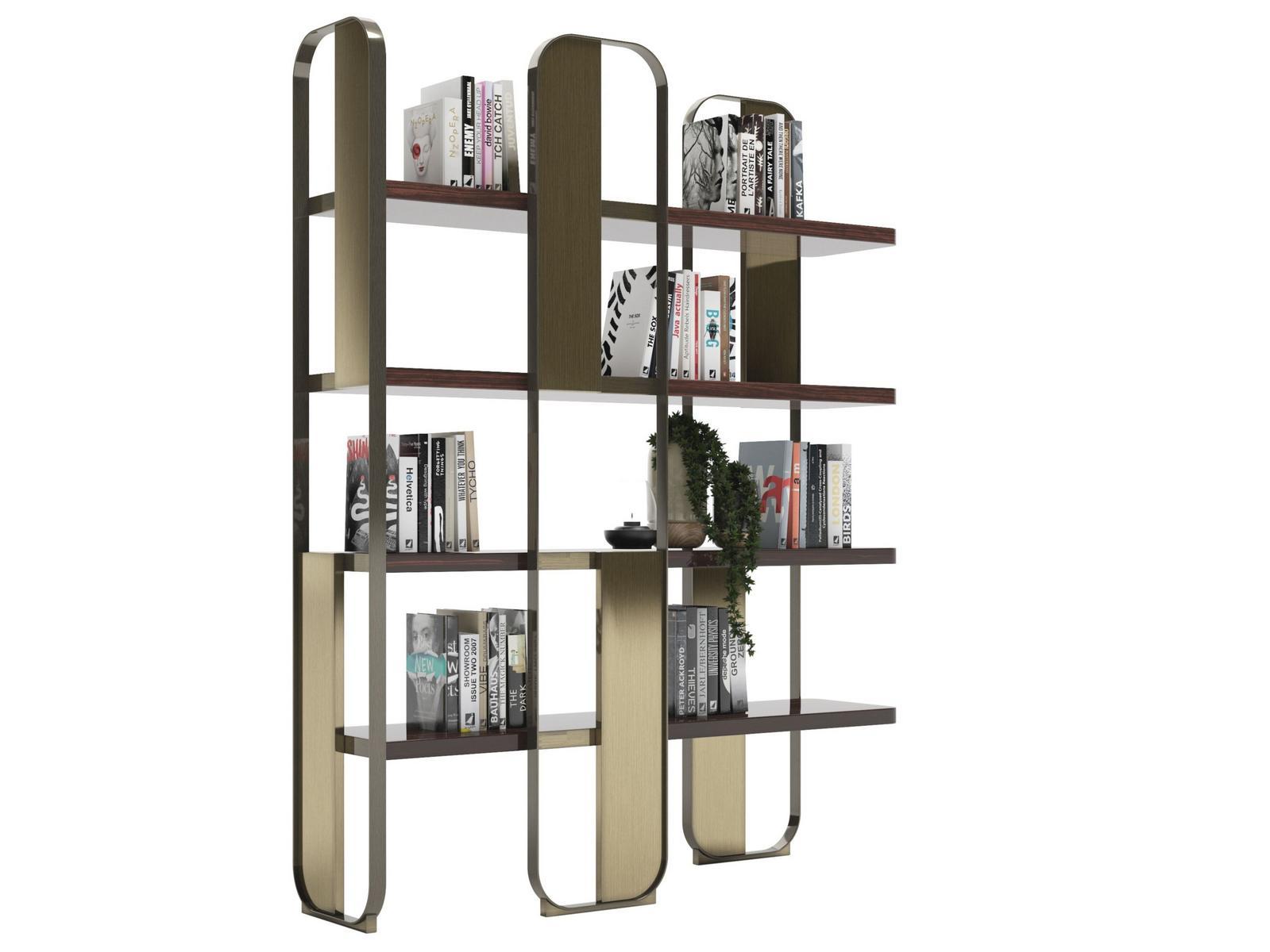 Freestanding steel and wood bookcase | Giselle by Capital Collection