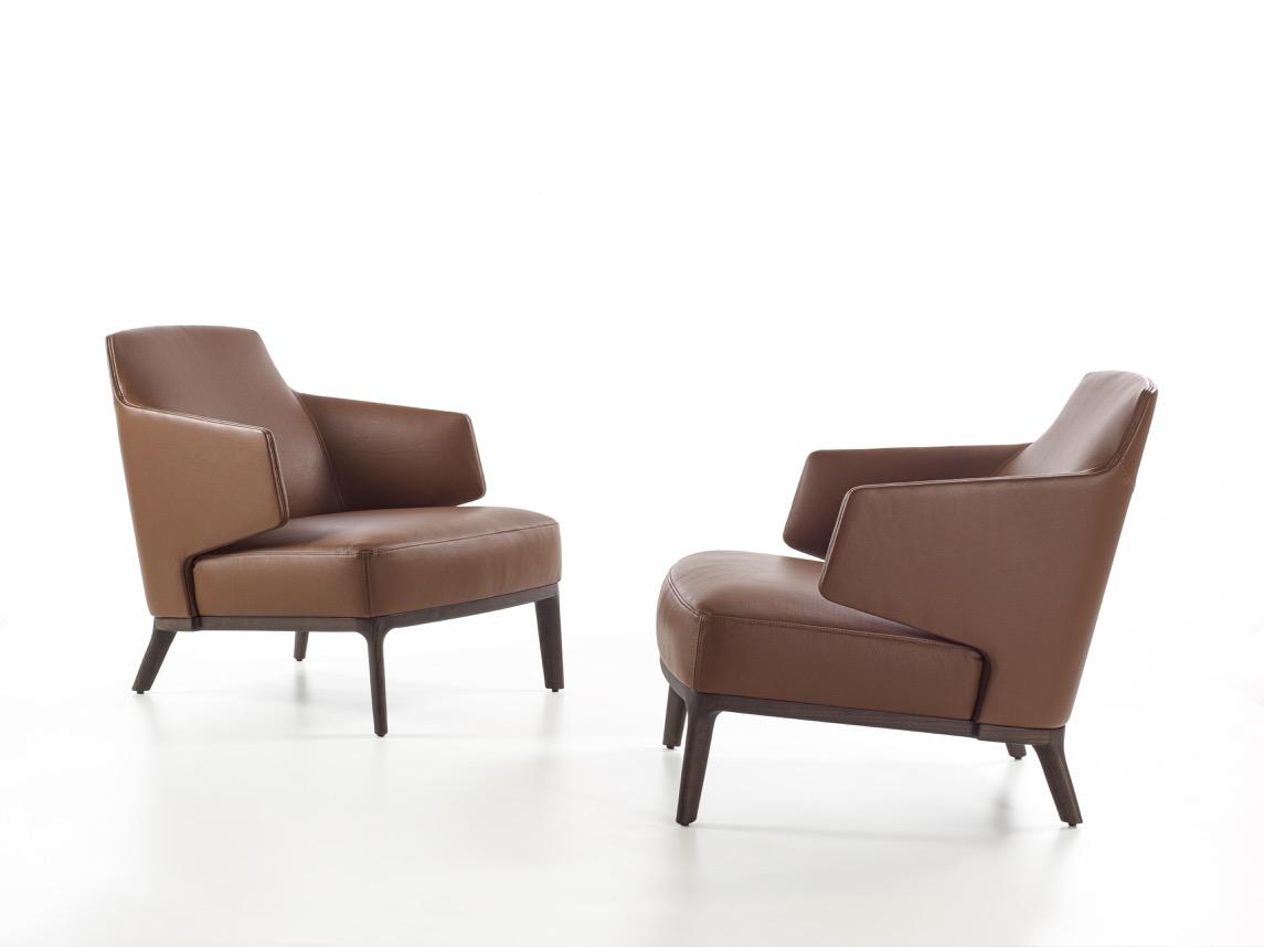 Leather armchair with armrests | Amanda by Frigerio
