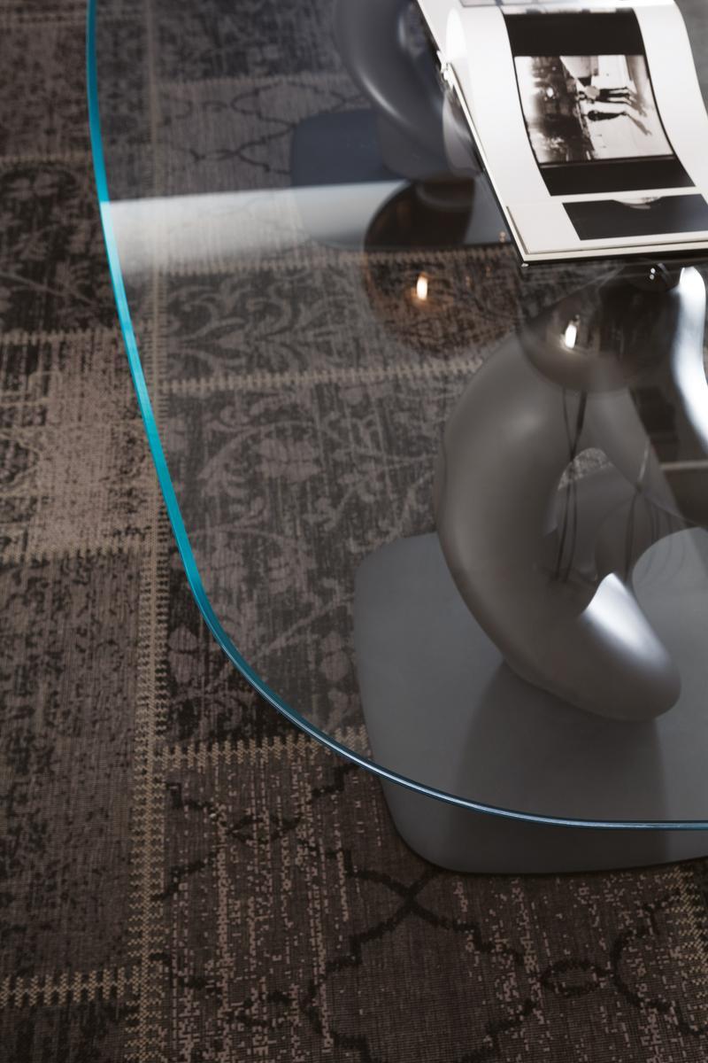 Oval glass table | Liquid Big by Ozzio Italia