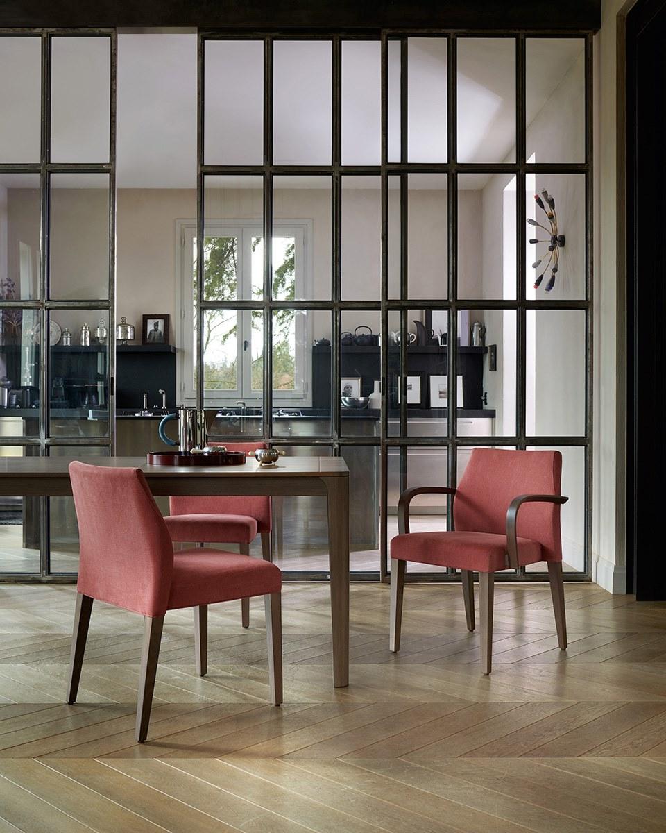 Upholstered stackable chair | Slice by Potocco