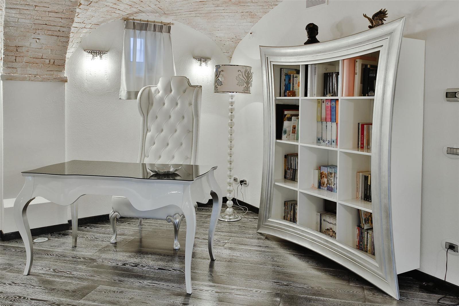 Solid and multi-layer wood bookcase / TV cabinet | Corniche by Mantellassi 1926