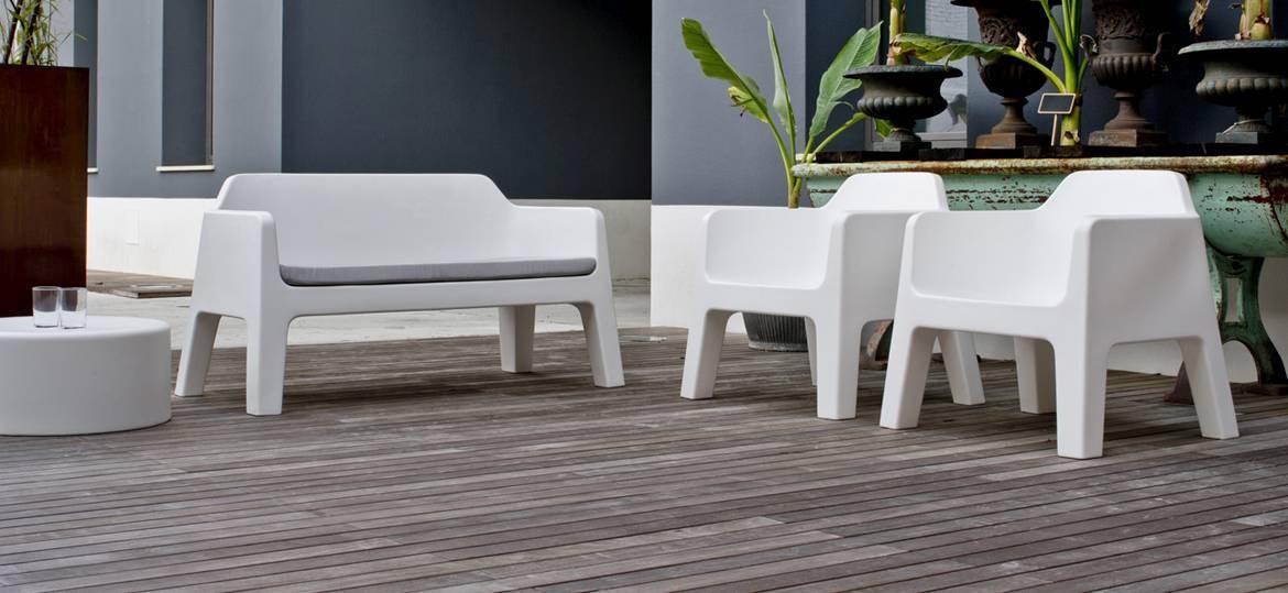 Polyethylene garden sofa | Plus 636 by Pedrali