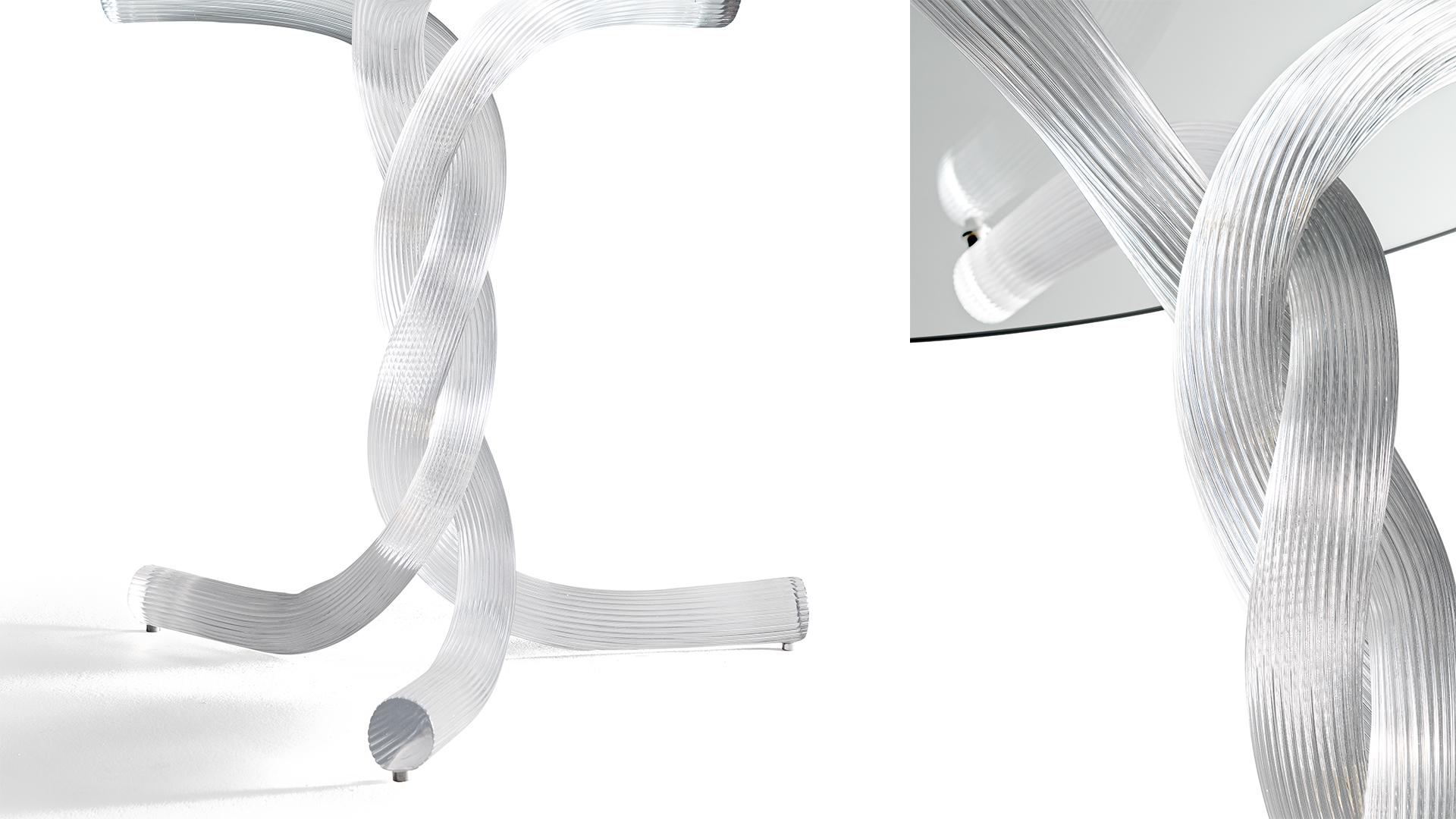 Round glass dining table | Torsades by Reflex