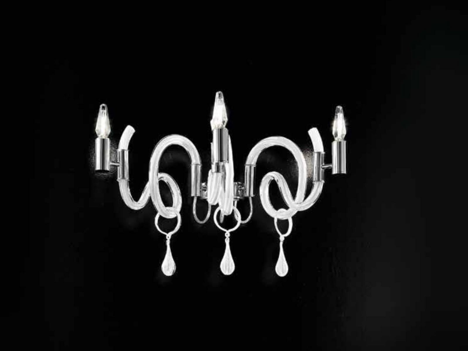 Glass wall lamp with crystals | Street by Sylcom