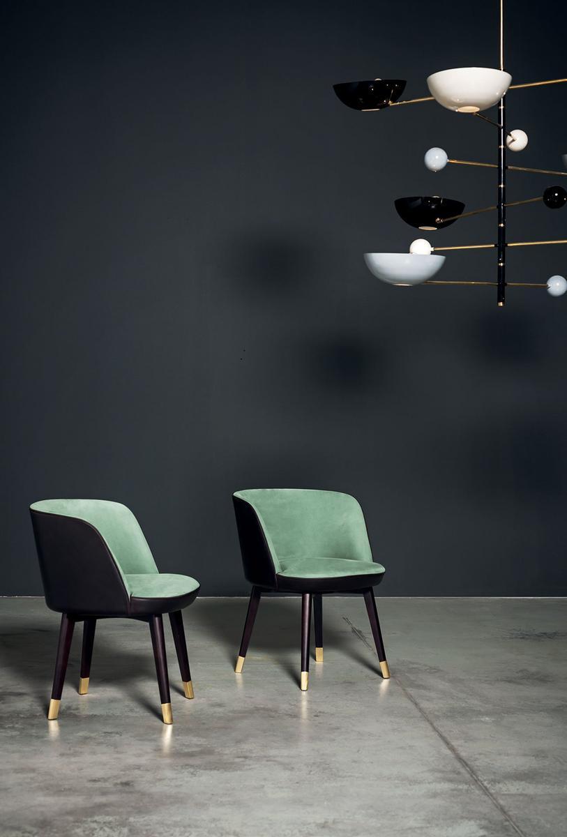 Leather easy chair with armrests | Colette by Baxter