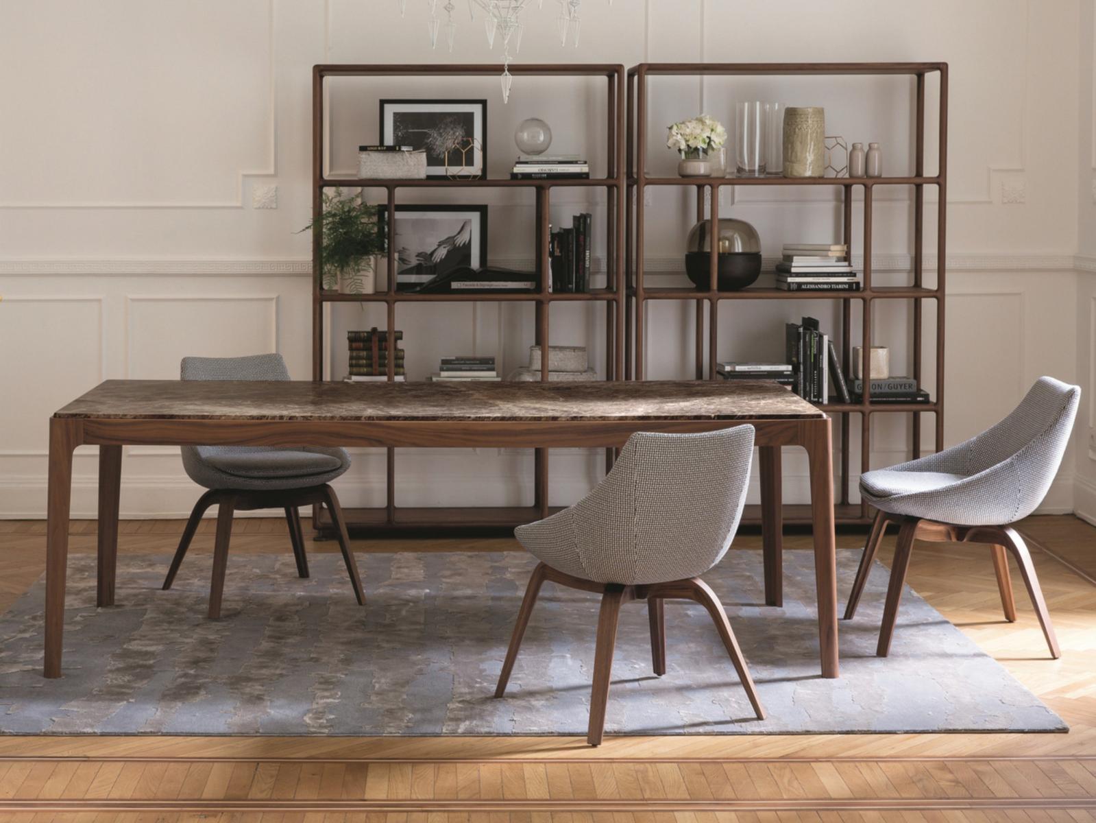 Upholstered fabric chair with integrated cushion | Penelope by Porada