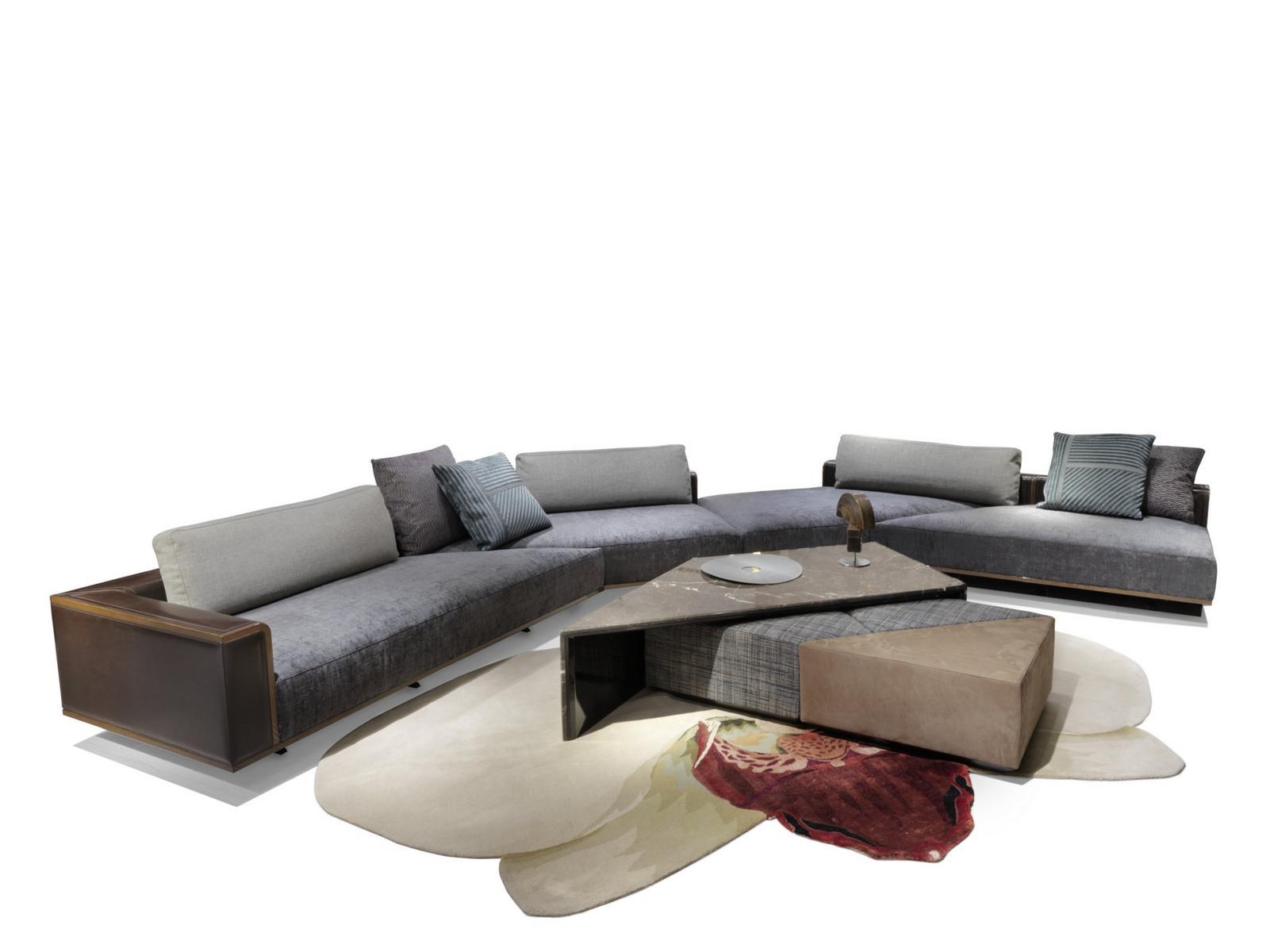 Corner sectional fabric sofa | Convention by Visionnair