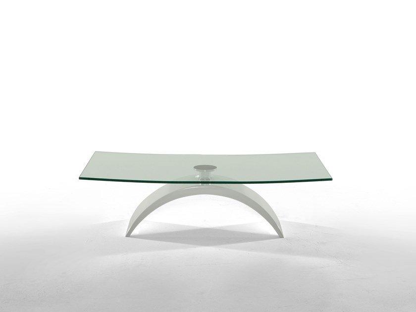 Low rectangular glass coffee table | Tudor by Tonin Casa