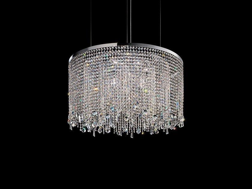 Incandescent metal pendant lamp with crystals | Impero & Deco Ve 811 S12 Rd by Masiero