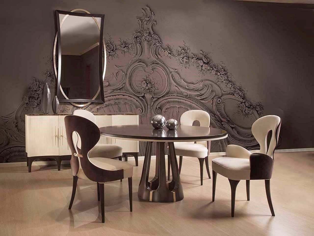 Round cherry wood table | Pr.390 by Stella del Mobile