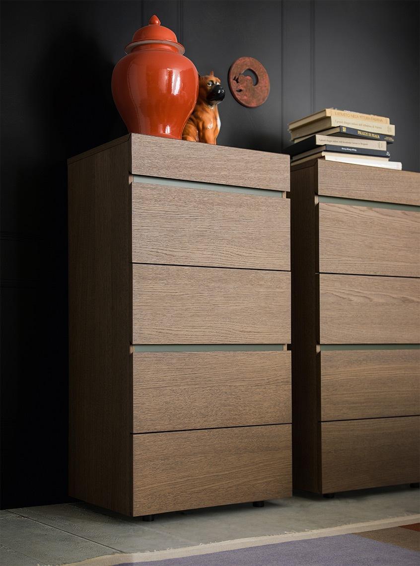 Rectangular veneer chest of drawers with integrated handles | Twice by ALF Dafre