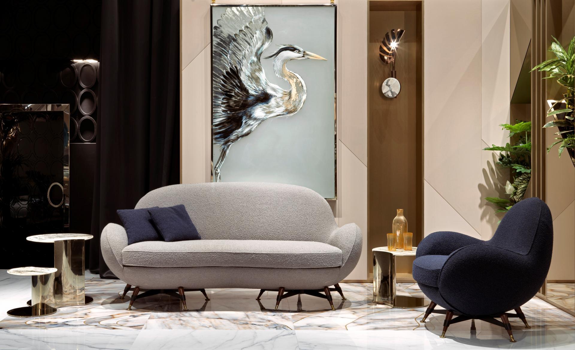 Upholstered fabric armchair with armrests | Mercury by Visionnair