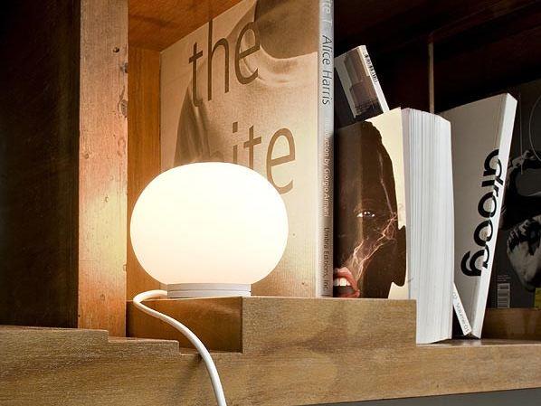 LED opal glass table lamp | Mini Glo-ball T by Flos
