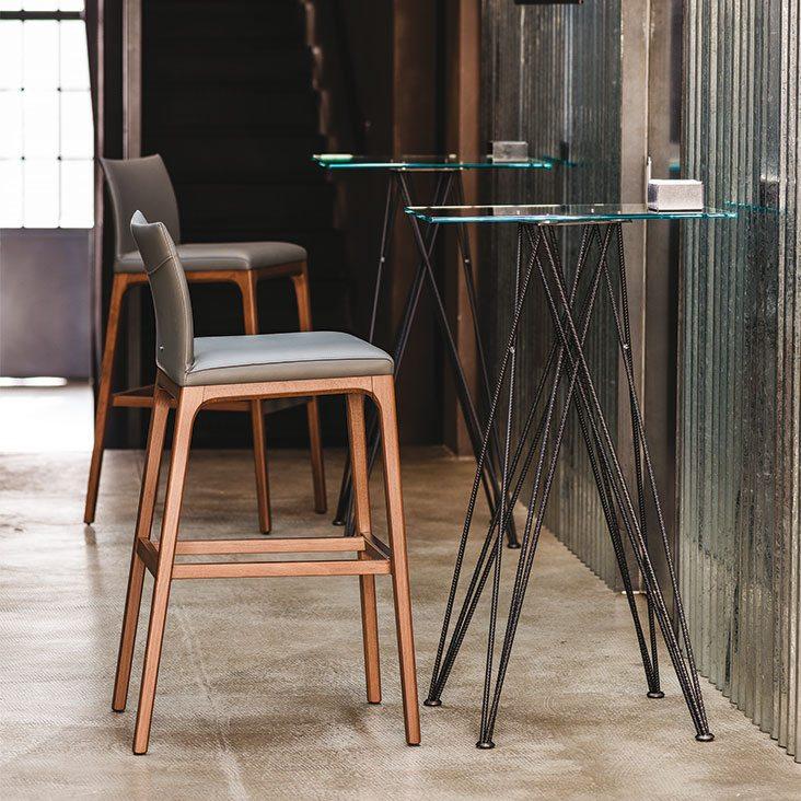 Leather bar chair | Arcadia by Cattelan Italia