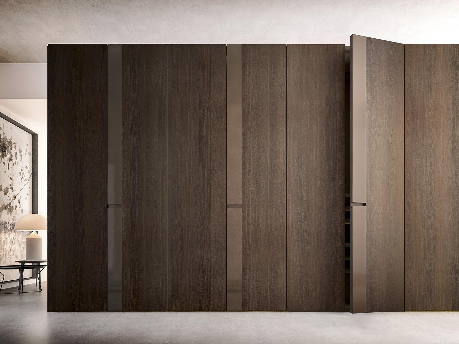 Modular veneer wardrobe with coplanar doors | Strip by ALF Dafre