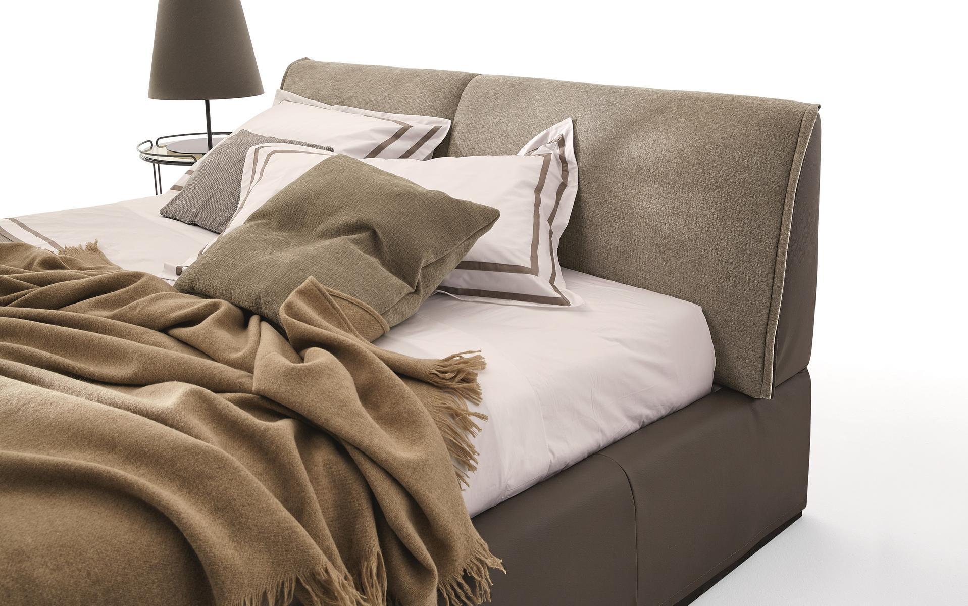 Upholstered leather storage bed | Monolith 2.0 by Ditre Italia