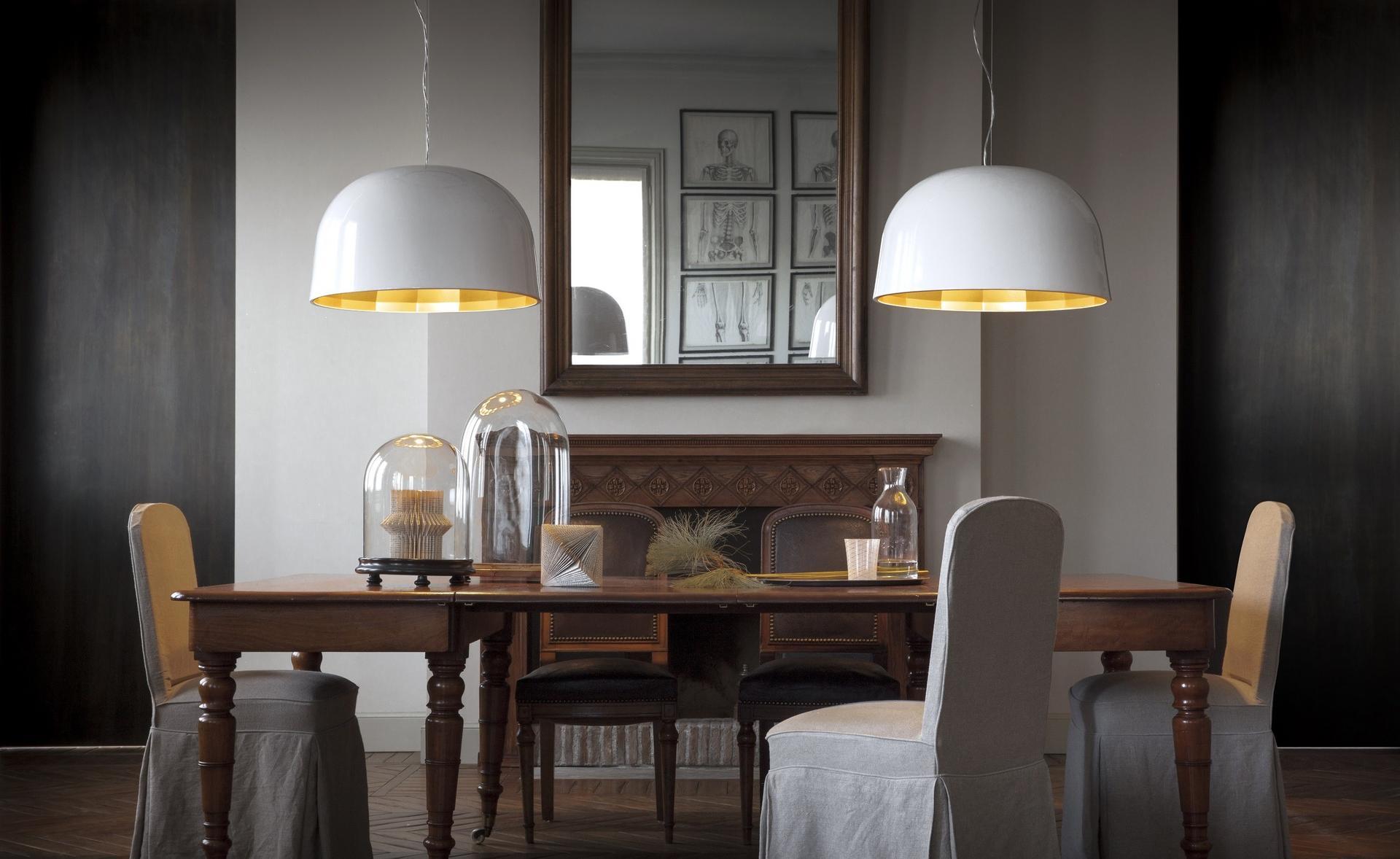 LED direct-indirect light aluminium pendant lamp | Empty - 439/l by Oluce