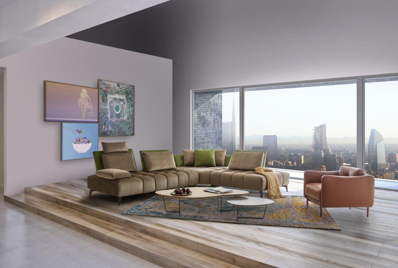 Corner velvet sofa | Rosemary by Calia Italia