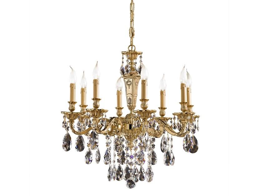 French Gold chandelier with Swarovski® | Boris 098/8-sw/g by Possoni Illuminazione
