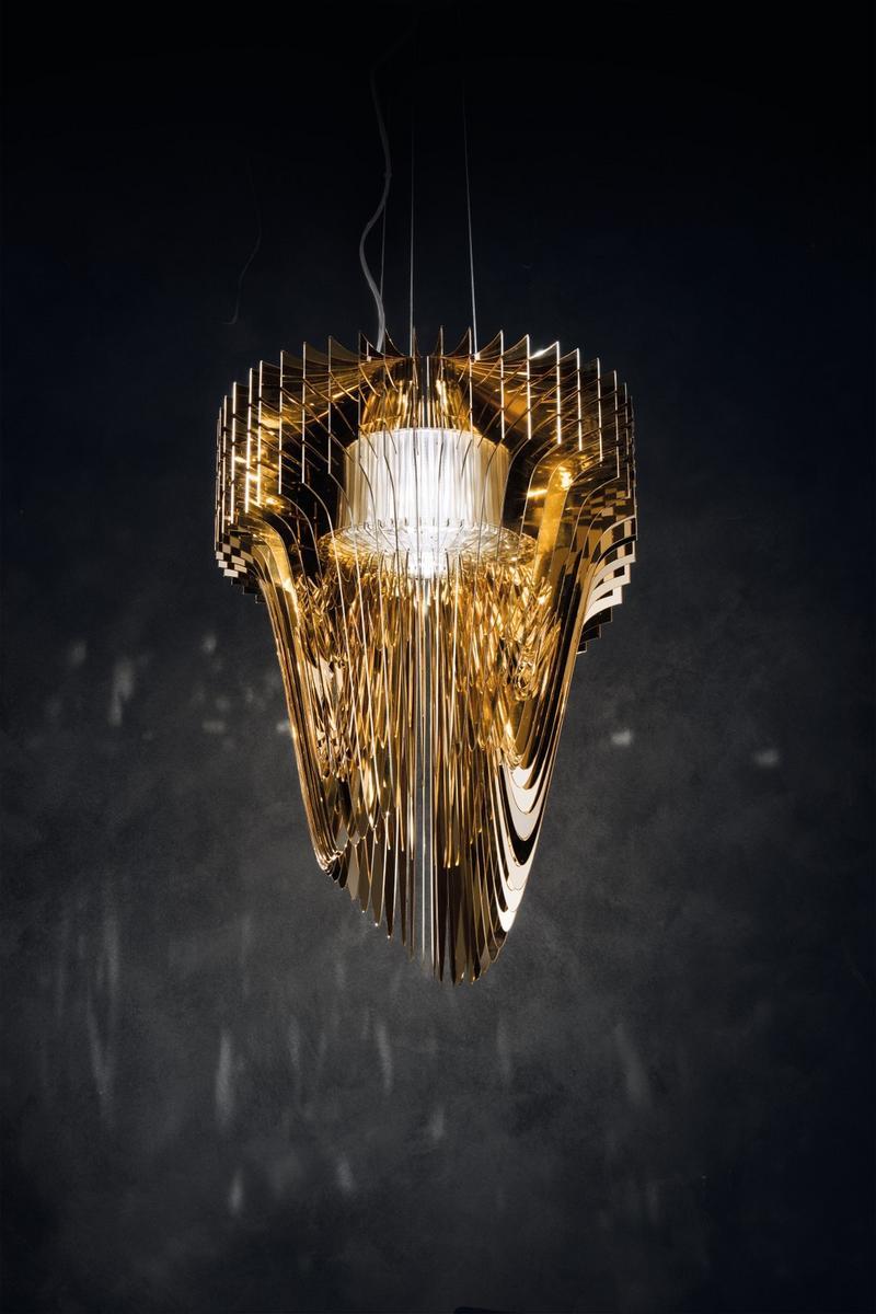 LED Lentiflex® and Cristalflex® pendant lamp | Aria Gold by Slamp