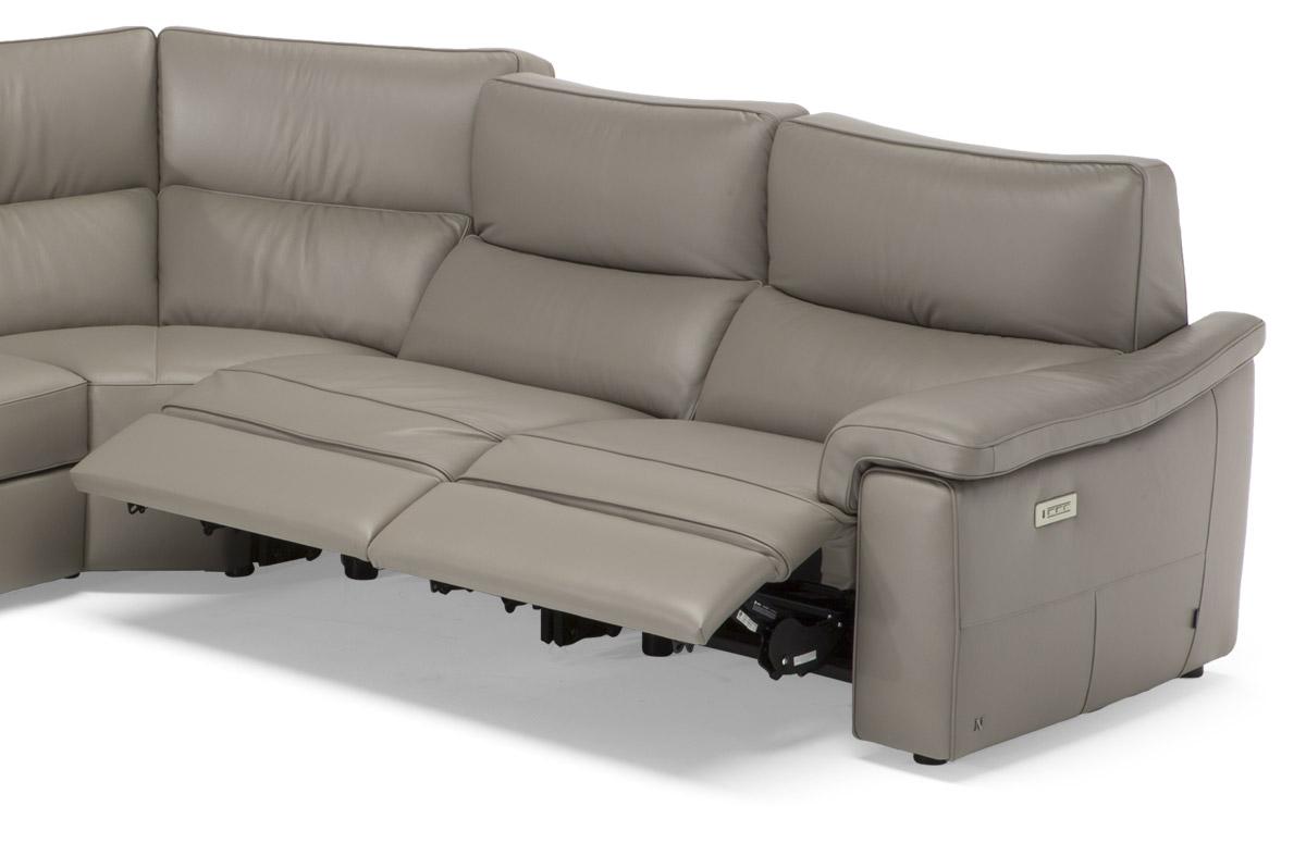 Corner leather sofa with electric motion | Rock by Natuzzi Italia