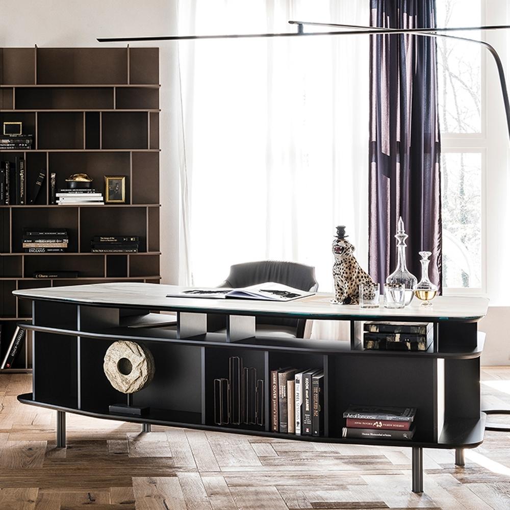 Rectangular wood writing desk with drawers | Wall Street by Cattelan Italia
