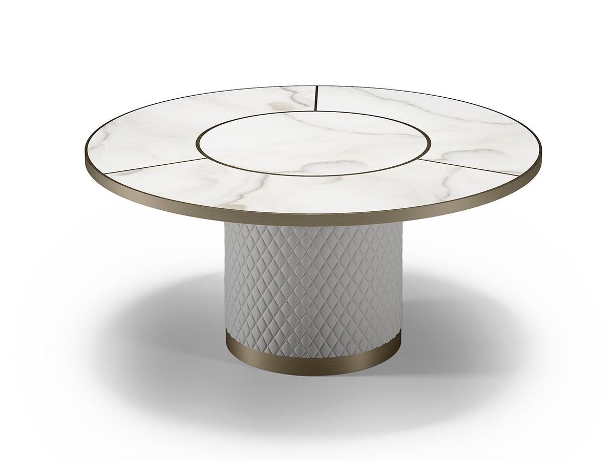 Round glass dining table | Signore Degli Anelli by Reflex