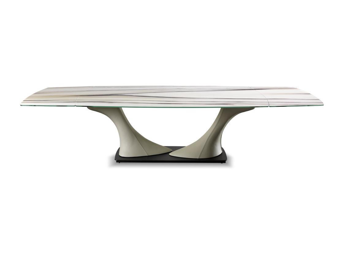 Extending rectangular Marble glass dining table | Archimede by Reflex