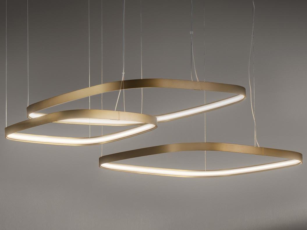 LED extruded aluminium pendant lamp | Zero Square by Panzeri