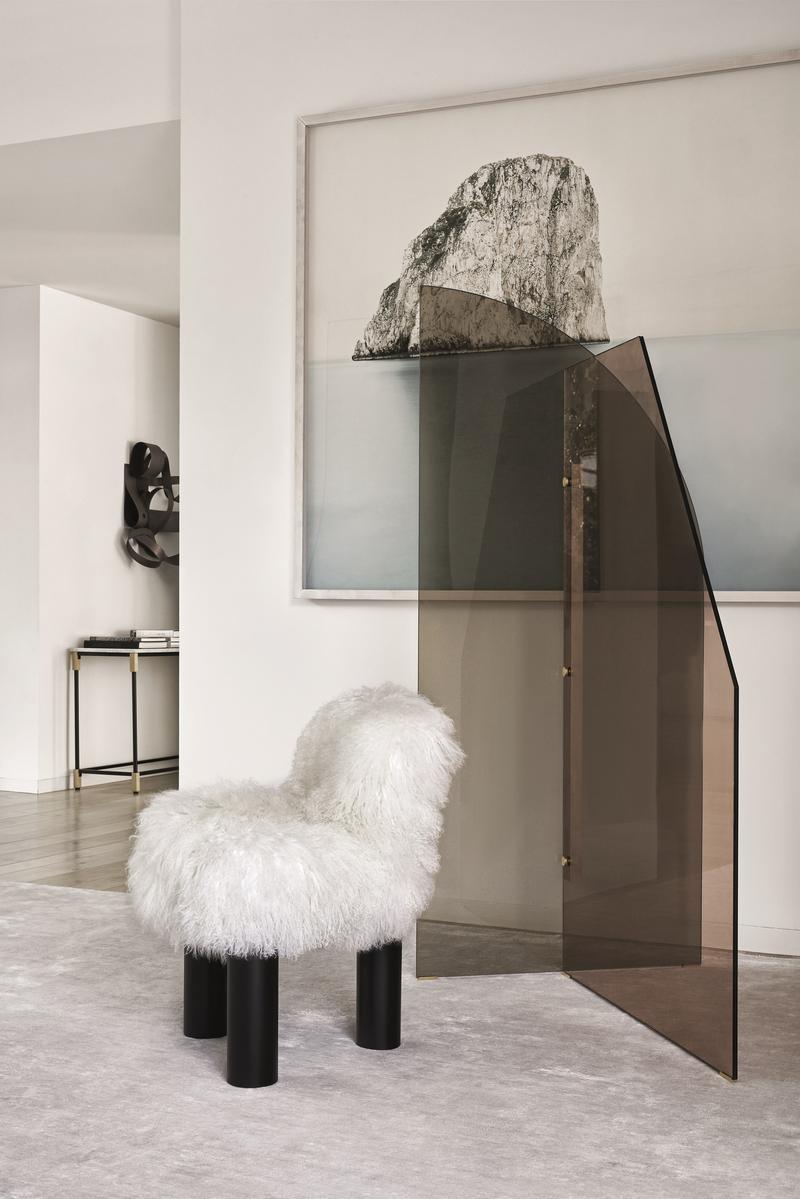Upholstered fur easy chair | Botolo High by Arflex