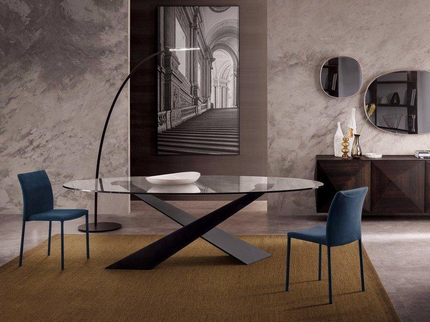 Oval crystal table | Living - Graphite & Crystal by Riflessi