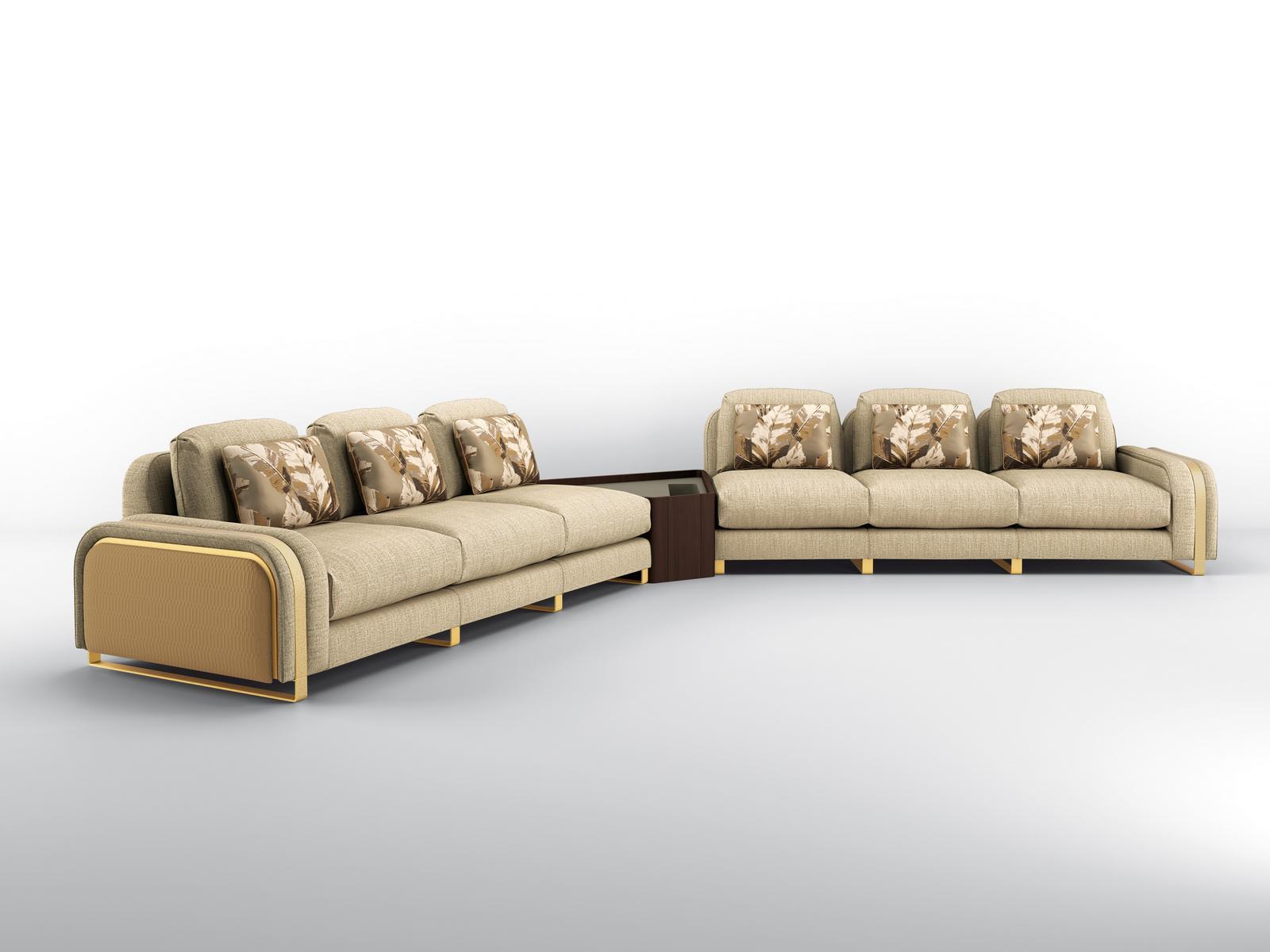 Sectional fabric sofa | Wave by Bruno Zampa