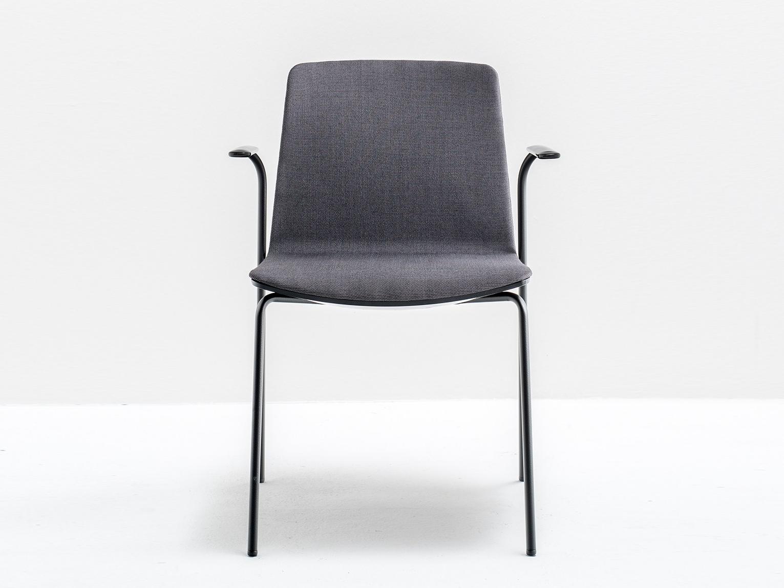 Upholstered polycarbonate chair with armrests | Noa 726 by Pedrali