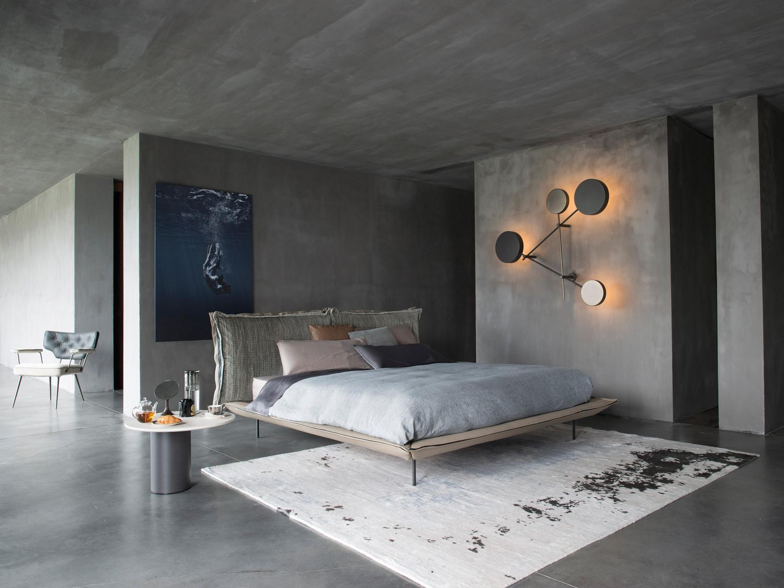 Double bed with upholstered headboard | Auto-reverse Dream by Arketipo