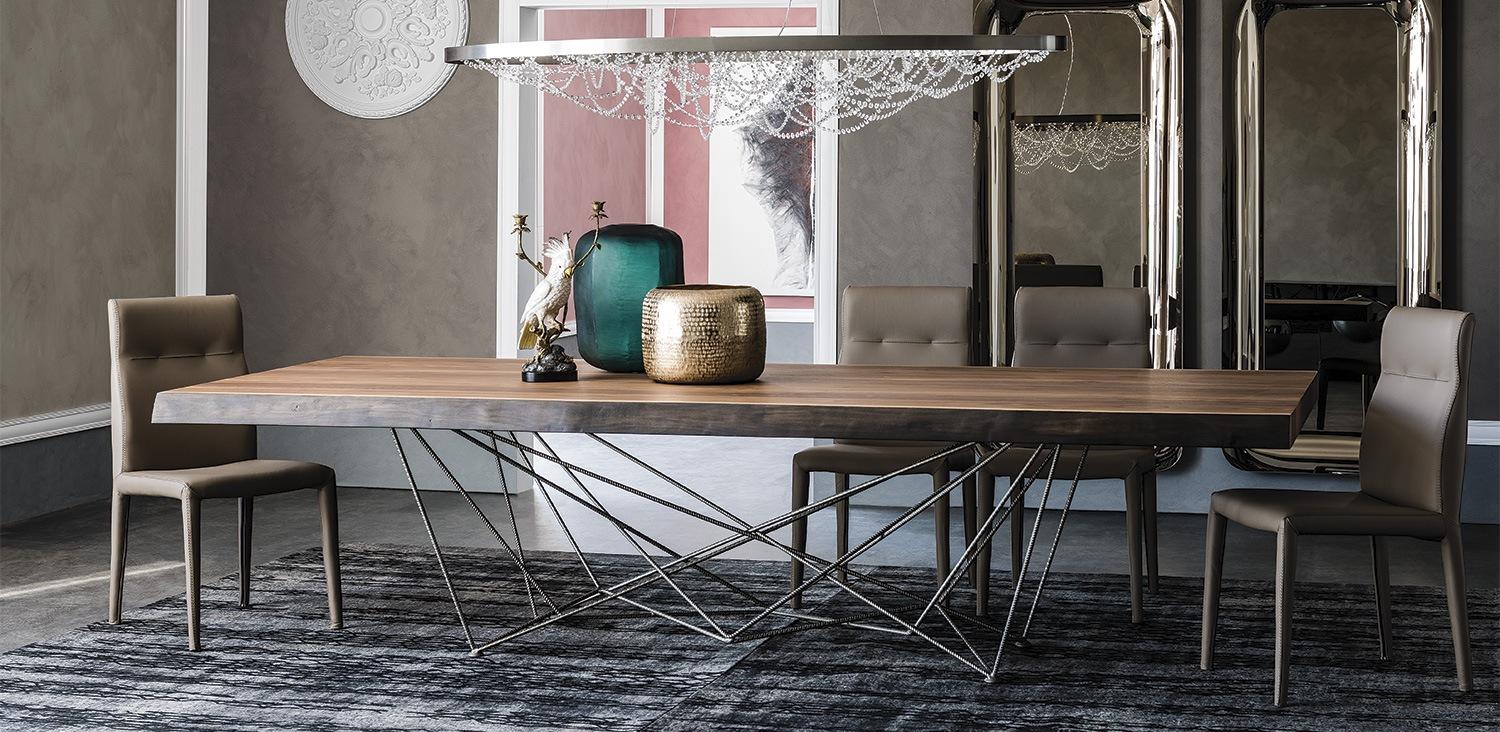 Rectangular metal table | Gordon Deep Wood by Cattelan Italia